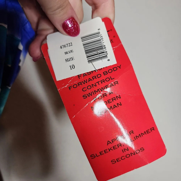 NWT Magicsuit by Miraclesuit ruched blue one peice swimsuit. Size 10 - Picture 4 of 13